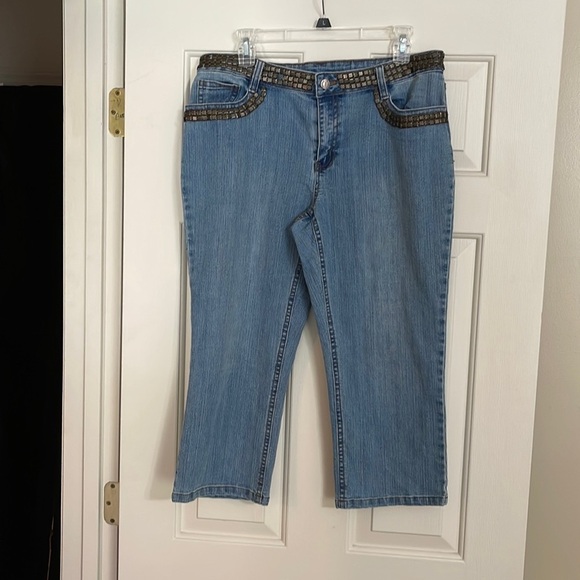 A.Z.I. Embellished Denim Blue Carpi. Size 12. P/6/A - Picture 1 of 6